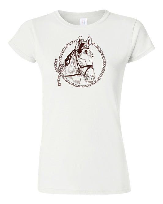Lasso Framed Horse Ladies T-shirt