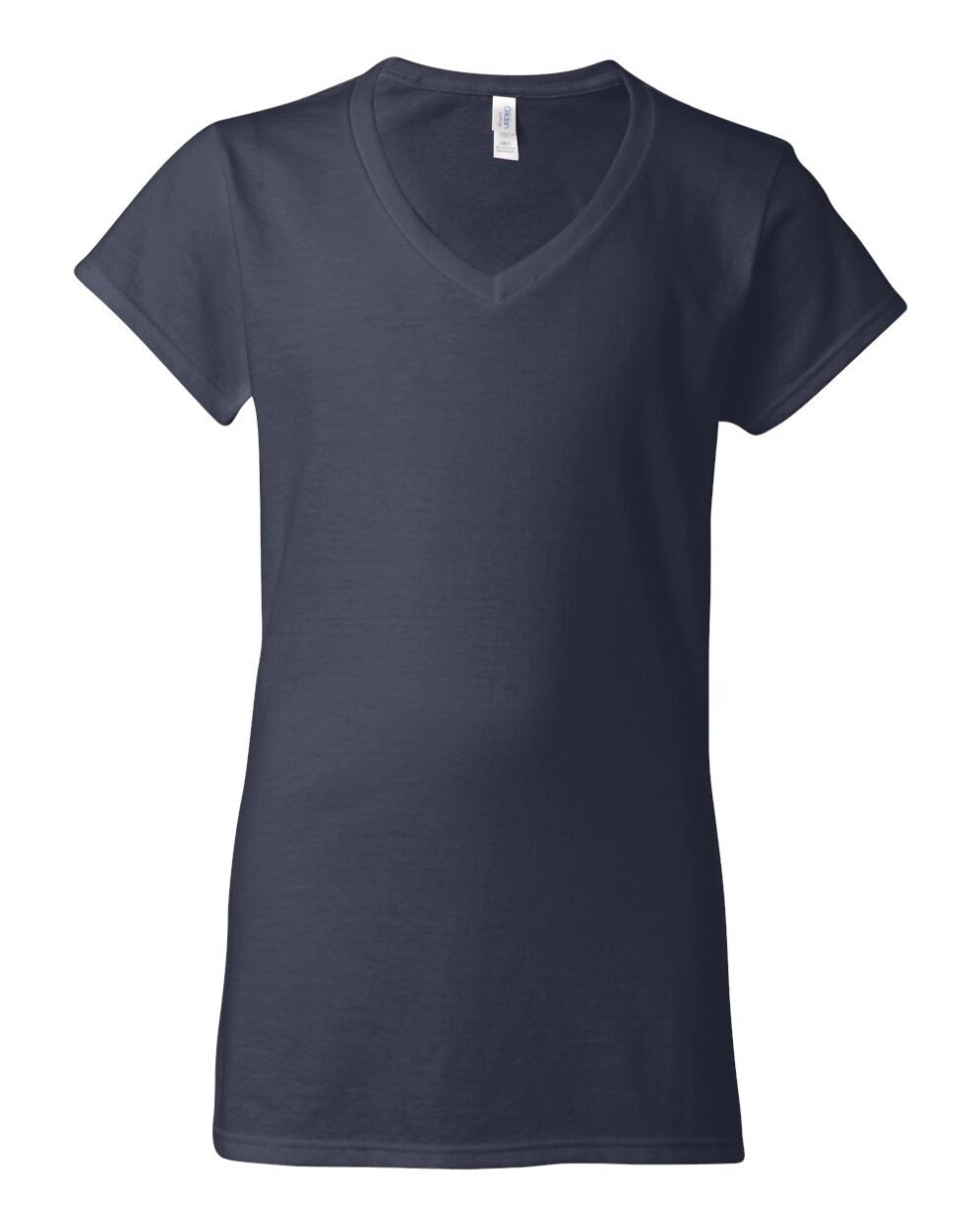 Ladies V-neck Navy Cotton T-shirt