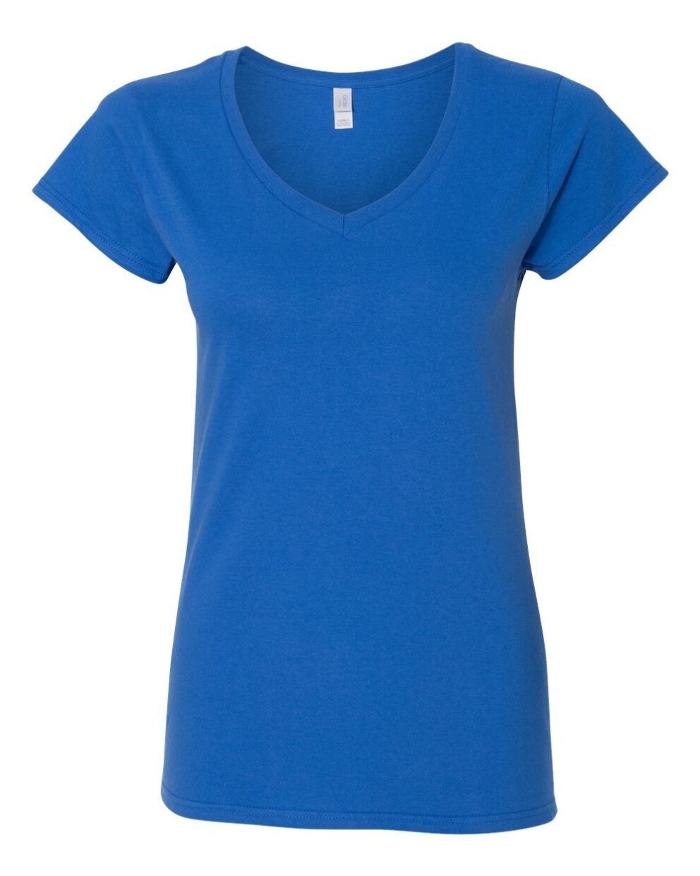 Ladies V-neck Royal Blue Cotton T-shirt